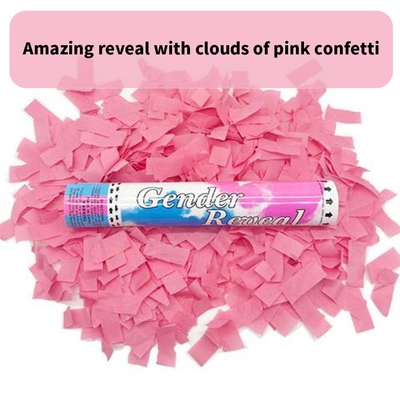 Amazing Baby Gender Reveal Party Decorations 파란색과 분홍색 바이오 분해성 방화 방지 파티 팝퍼 콘페티