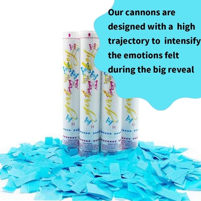 Amazing Baby Gender Reveal Party Decorations 파란색과 분홍색 바이오 분해성 방화 방지 파티 팝퍼 콘페티