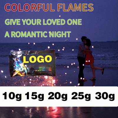 색상 마법 분말 불 10 x 10g 마법 불 색상 불 분말 네온 불