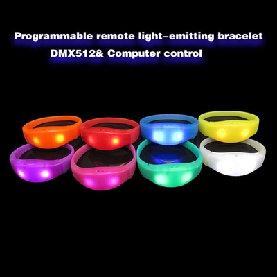 2024 DMX 512 조명 원격 제어 LED 팔찌 RGB Pulseras Brasil luz gira Pulseras LED 콘 컨트롤 DMX