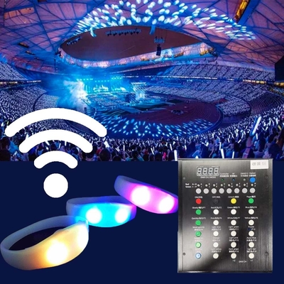 2024 DMX 512 조명 원격 제어 LED 팔찌 RGB Pulseras Brasil luz gira Pulseras LED 콘 컨트롤 DMX