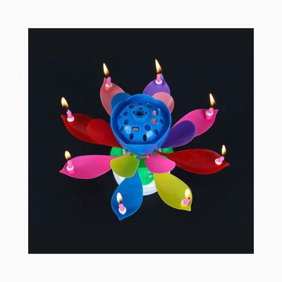 다채로운 회전 뮤지컬 생일 촛불 축하 꽃
