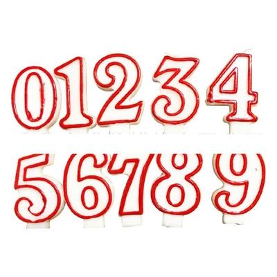 디지털 촛불 0-9 톱퍼 케이크 귀여운 분홍색 활 흰색 작은 모자 생일 촛불 케이크 톱퍼 촛불