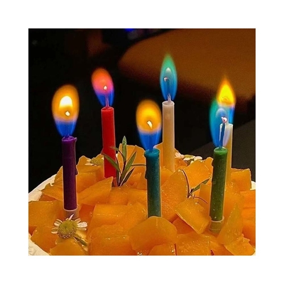 파티 장식 및 생일 축하를 위해 창조적인 무지개 불꽃 촛불