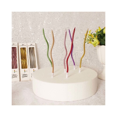 금 가닥 곡선 촛불 은 생일 케이크 촛불 생일 파티 장식